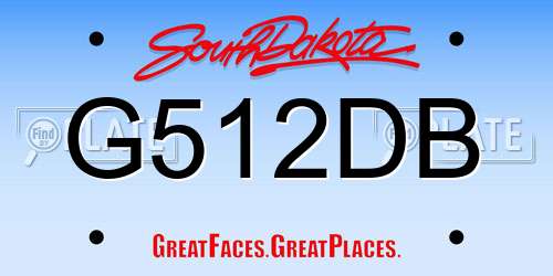 G512DB South Dakota License Plate