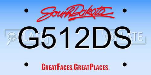 G512DS South Dakota License Plate