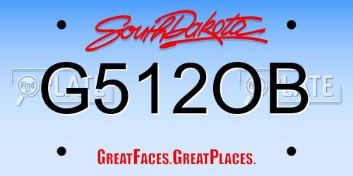 G512OB South Dakota License Plate