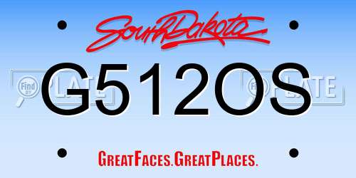 G512OS South Dakota License Plate