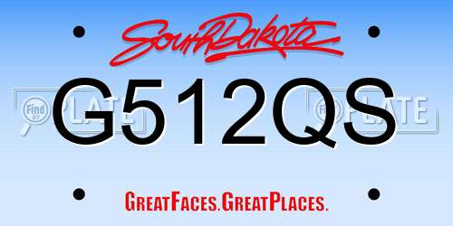 G512QS South Dakota License Plate