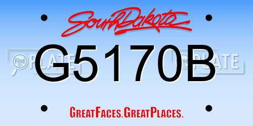 G5170B South Dakota License Plate
