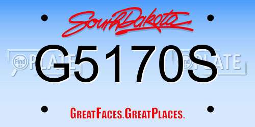 G5170S South Dakota License Plate