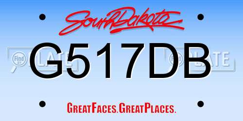 G517DB South Dakota License Plate