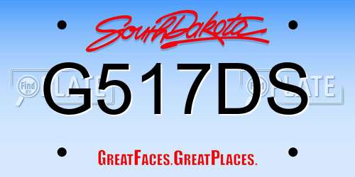 G517DS South Dakota License Plate
