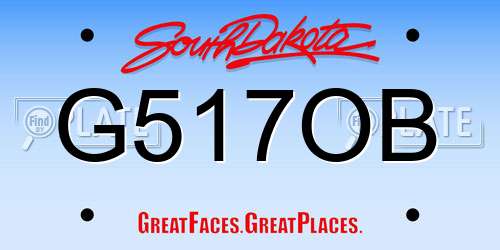G517OB South Dakota License Plate
