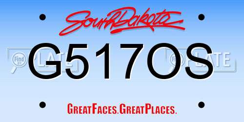 G517OS South Dakota License Plate