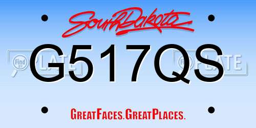 G517QS South Dakota License Plate