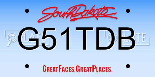 G51TDB South Dakota License Plate