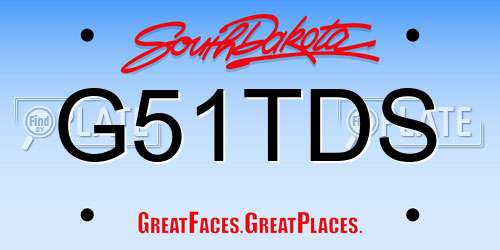 G51TDS South Dakota License Plate
