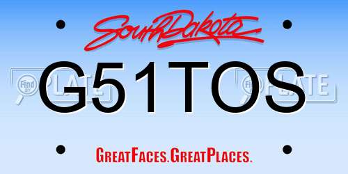 G51TOS South Dakota License Plate