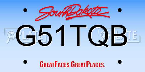 G51TQB South Dakota License Plate