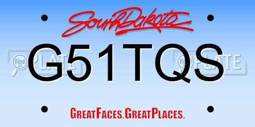 G51TQS South Dakota License Plate