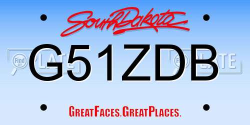 G51ZDB South Dakota License Plate