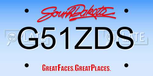 G51ZDS South Dakota License Plate