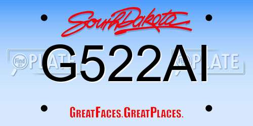 G522AI South Dakota License Plate