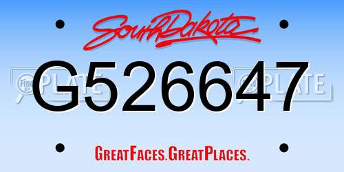 G526647 South Dakota License Plate
