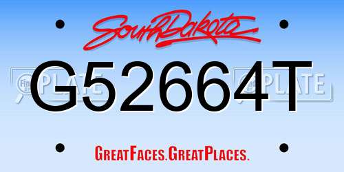 G52664T South Dakota License Plate