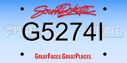 G5274I South Dakota License Plate