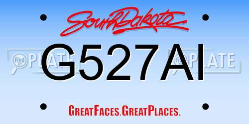 G527AI South Dakota License Plate