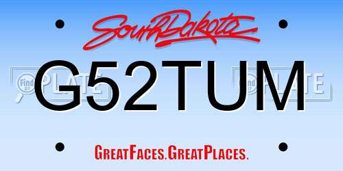 G52TUM South Dakota License Plate