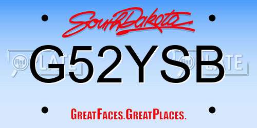 G52YSB South Dakota License Plate