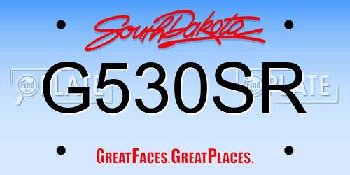 G530SR South Dakota License Plate