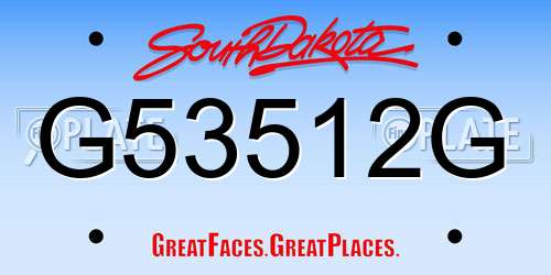 G53512G South Dakota License Plate