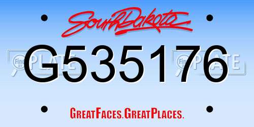G535176 South Dakota License Plate