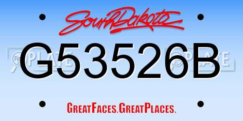 G53526B South Dakota License Plate