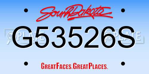 G53526S South Dakota License Plate