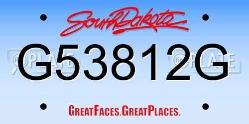 G53812G South Dakota License Plate