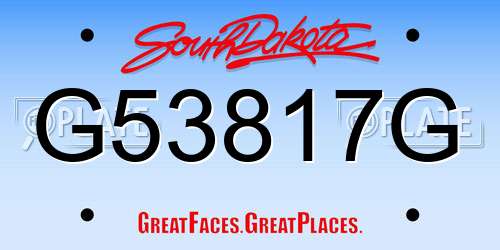 G53817G South Dakota License Plate