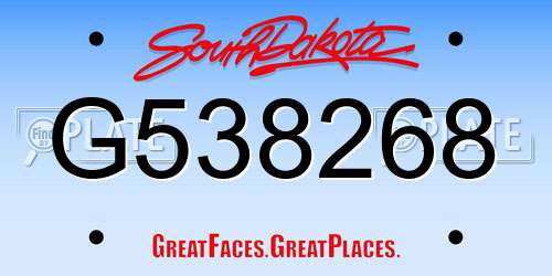 G538268 South Dakota License Plate