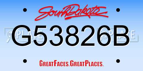 G53826B South Dakota License Plate