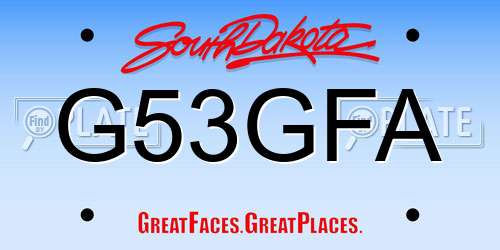 G53GFA South Dakota License Plate
