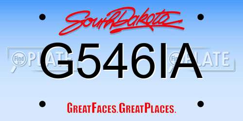G546IA South Dakota License Plate