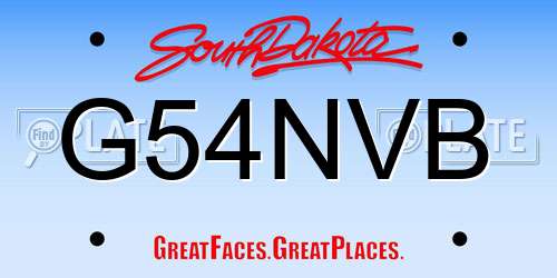 G54NVB South Dakota License Plate