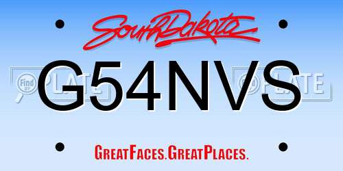 G54NVS South Dakota License Plate