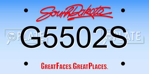 G5502S South Dakota License Plate