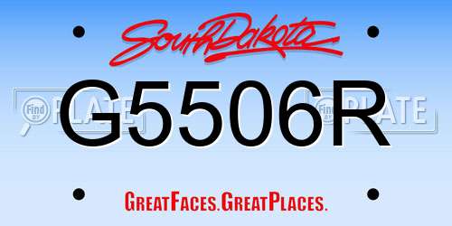 G5506R South Dakota License Plate