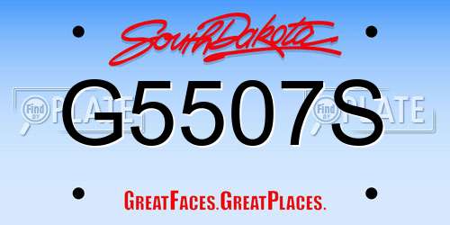 G5507S South Dakota License Plate