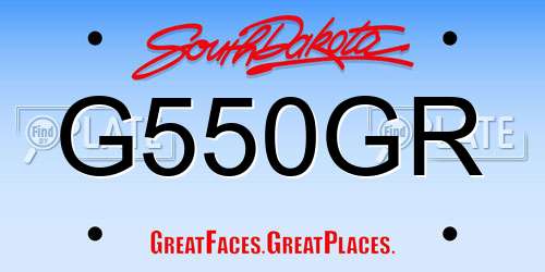 G550GR South Dakota License Plate