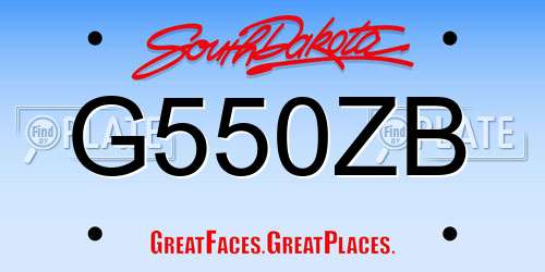 G550ZB South Dakota License Plate