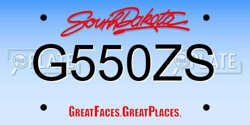 G550ZS South Dakota License Plate