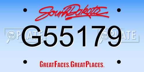 G55179 South Dakota License Plate