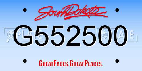 G552500 South Dakota License Plate