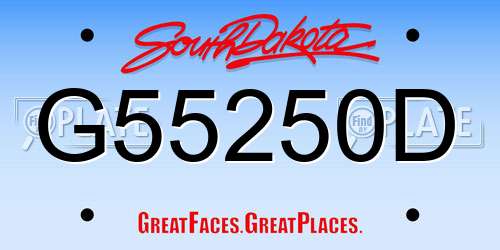G55250D South Dakota License Plate