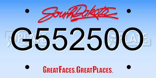 G55250O South Dakota License Plate