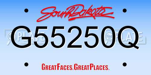 G55250Q South Dakota License Plate